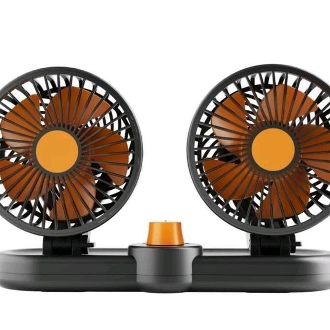 Carecar- Kipas Angin Mobil Dua Kipas Fleksibel 12 Volt 24 Volt Kyzuku Kz T302 T301