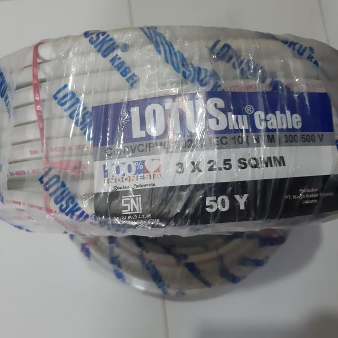 Kabel NYM 3X2,5 Tembaga SNI Lotus Kawat 3x2,5 Mirip Eterna