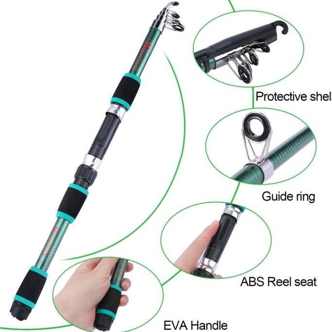 Codbisa- Sougayilang [Cod] Cheap Joran Pancing Ultralight Lipat 180Cm Serat Kaca Gagang Eva 5 Warna 