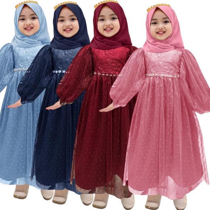 Colkid- Gamis Anak Perempuan Model Baru 2024 Ellisa 2-11Tahun / Gamis Anak Perempuan / Gamis Lebaran