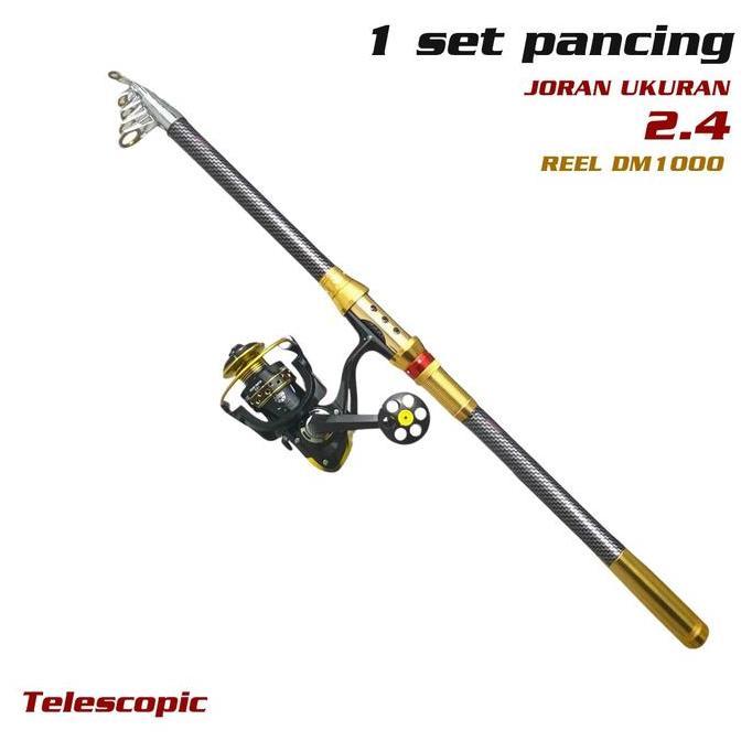 Codbisa- Promo 1 Set Joran Pancing Portable High Carbon Joran Laut Telescopic Antena Tongkat Pancing