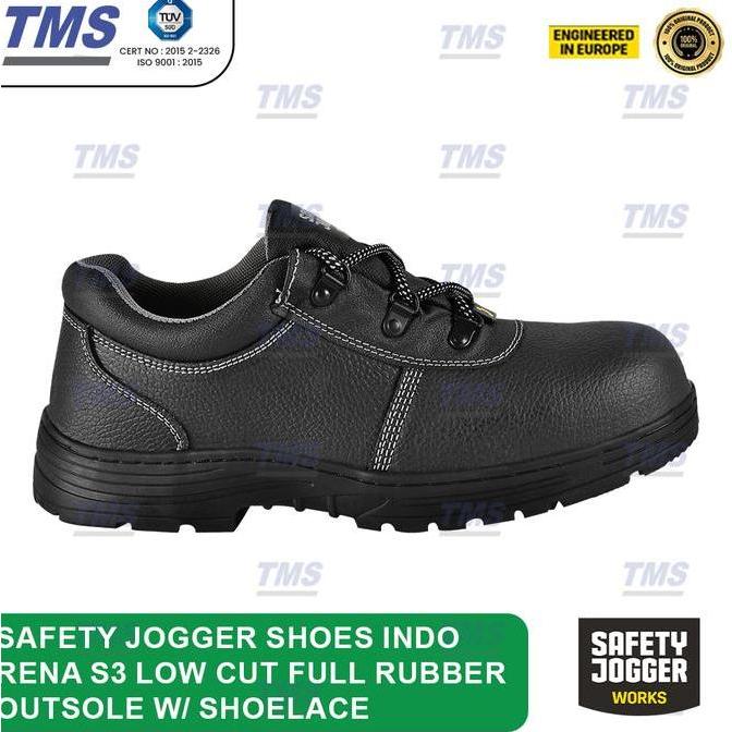 junxiena Sepatu Safety JOGGER INDO RENA S3 Low Cut Full Rubber Outsole W/ Shoelace - Original
