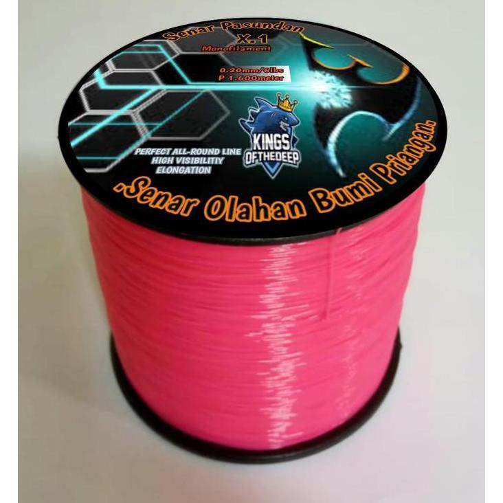 Pasundan Fishing Line Warna Pink Doff Rol Besar Senar Pancing Olahan Anti Kriting Lentur Galatama Pa