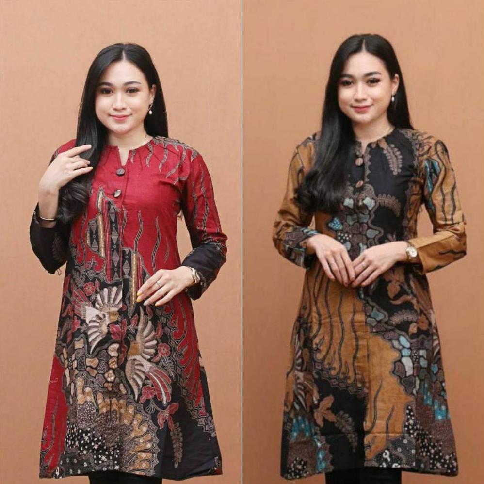 BESTPROMO TUNIK BATIK WANITA MODERN | ATASAN BATIK WANITA BAJU BATIK WANITA TERBARU PREMIUM DRESS BA