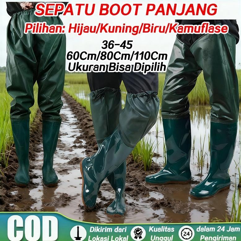 Sepatu Boots Pria Anti Air Sepatu Boot Petani Sawah Panjang Sepatu Boots Boot But Karet Pria Pertani