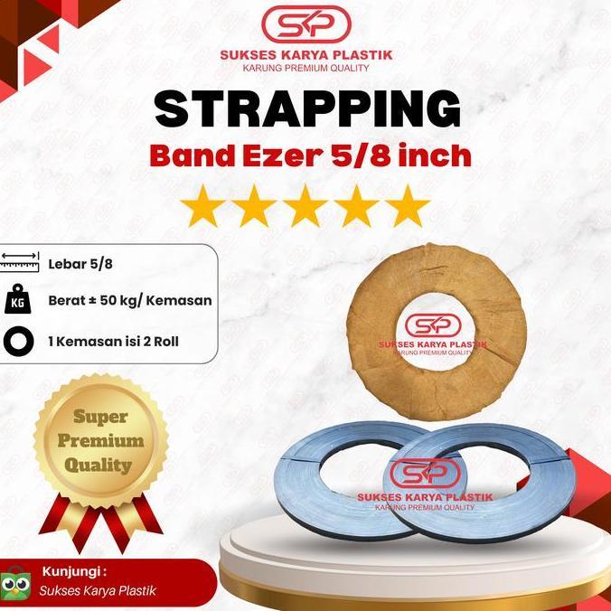 tefilaah - tali klem besi 5/8 inch strapping band ezer plat besi 5/8 inch super premium quality hita