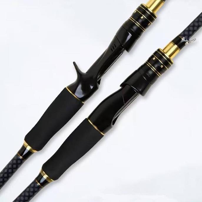 Joran Pancing Hitam 180-210Cm Joran  Sambung 2 Carbon Joran Spinning, Bc Lentur