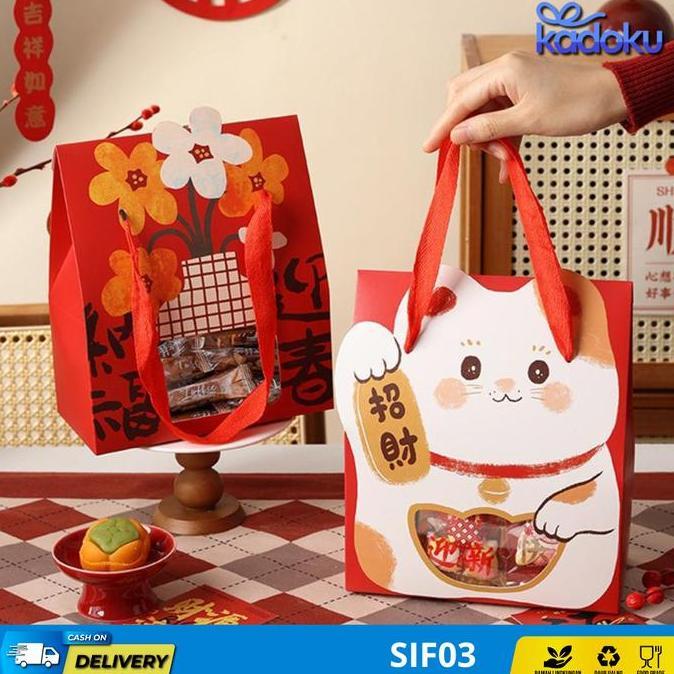 ------] Box Hampers Tenteng Imlek/ Kotak Hamper Toples Imlek/ Box Hampers New Year Chinese/ Paperbag