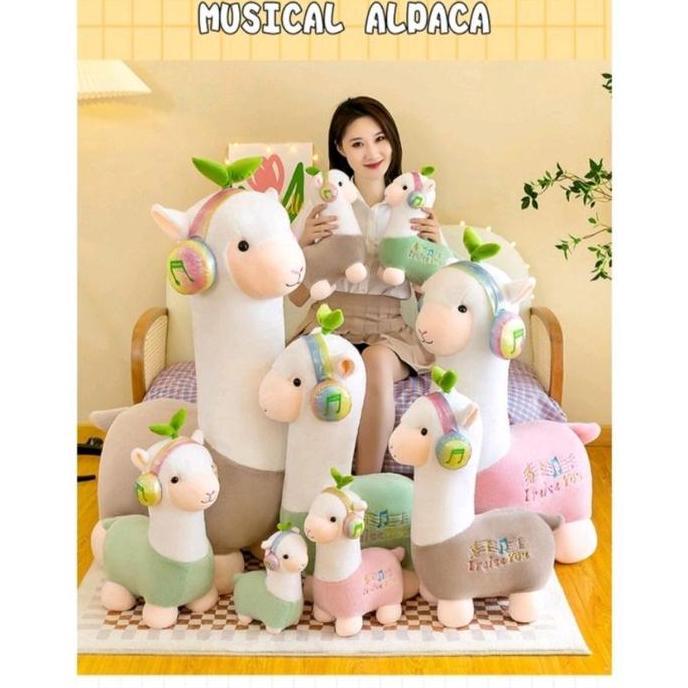 Bungavezza - Boneka Alpaca Terbaru Boneka Musical Alpaca Bahan Plush Sni Anak Dolls Gift Toys Hadiah