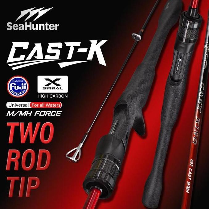 Seahunter Cast King Joran Pancing Karbon Tinggi 180Cm/198Cm M/Mh Two Rod Tips Fuji O Ring Long Casti