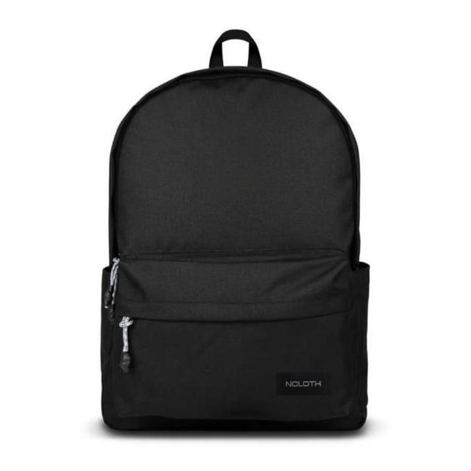 Backpack- Ncloth - Tas Ransel Sekolah Hitam Polos Pria Casual Backpack Canvas Ransel Wanita