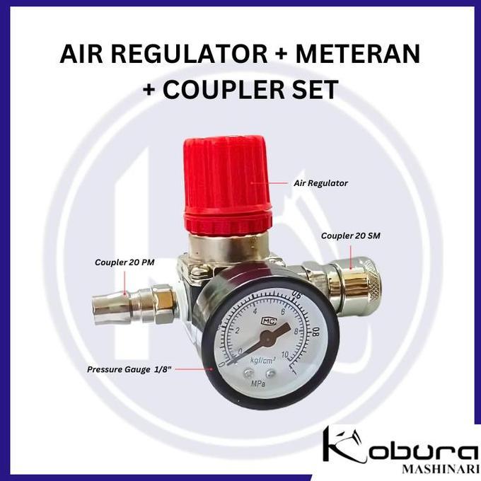 Regulator kompresor dgn meteran dan coupler set