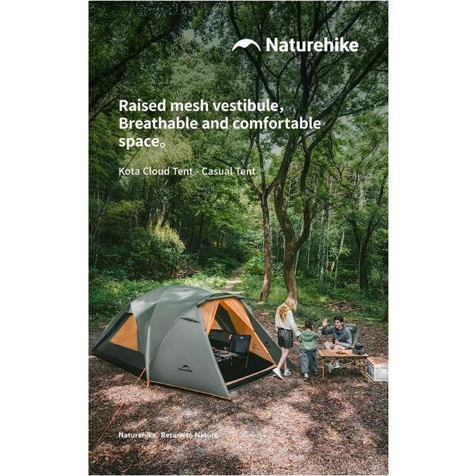 Terlaris Tenda Camping Naturehike Kota Cloud Cnk2550Ws018 Tenda Hiking Besar Double Layer Kemah 8 Or