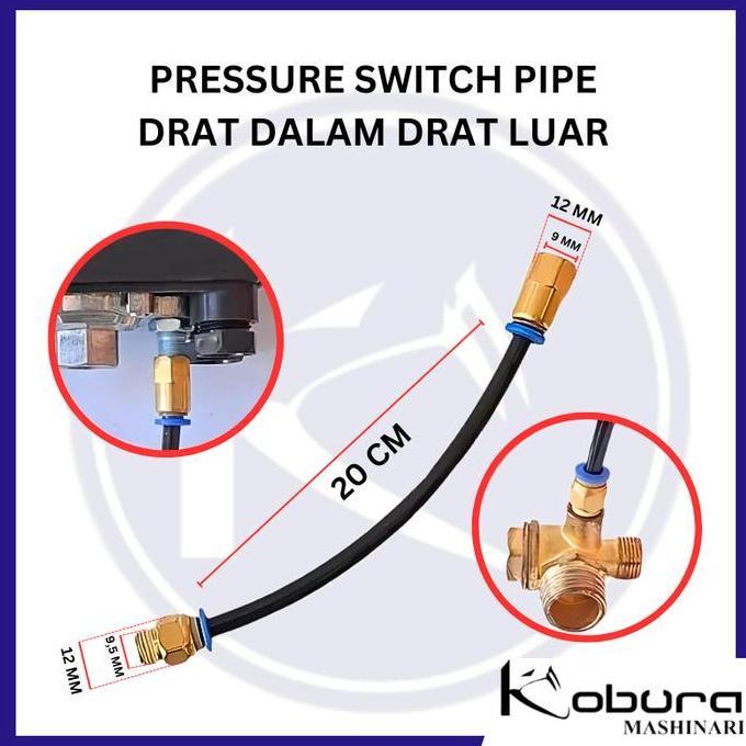 Pipa selang otomatis ke valve 1 arah drat dalam dan drat luar
