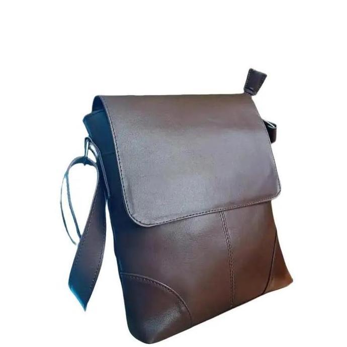 Backpack- Tas Kulit Selempang Pria Original & Bahu Clutch Hanbag Terbaru Hitam Costum Tulis Nama Tas