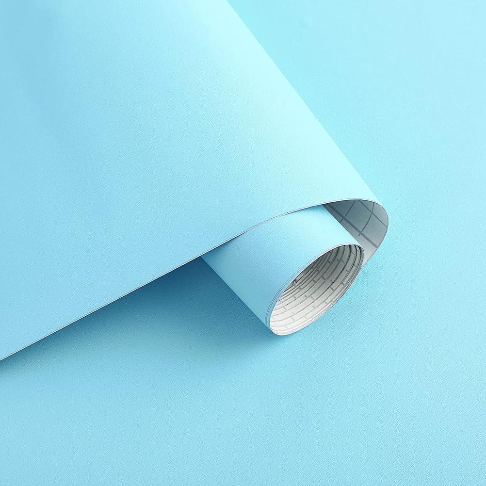 WALLPAPER STIKER DINDING POLOS BIRU MUDA CERAH