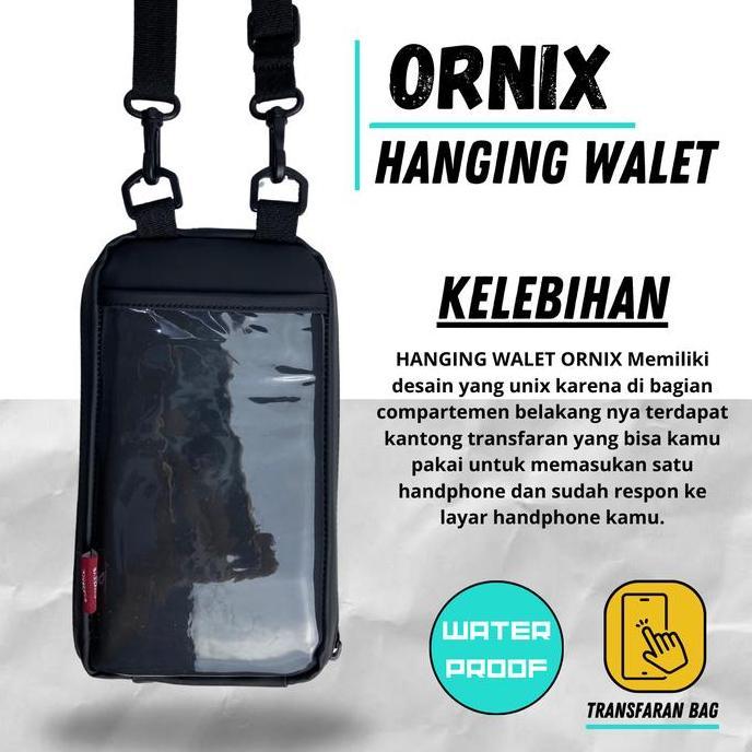 Backpack- Bazzpack - Ornix Hanging Wallet Pria Wanita Material Kulit Sintetis Waterproof