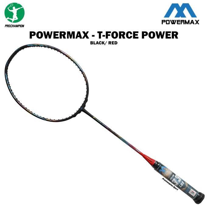 Promo Raket Badminton Power Max T-Force Power  - Black Red Diskon
