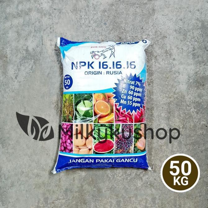 TERMURAH - PUPUK PAK TANI NPK 16 16 16 BIRU ISI 50 KG KEMASAN PABRIK VIA CARGO