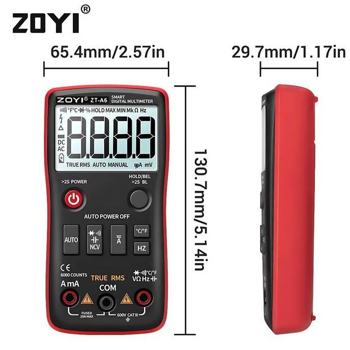 Irontime- Zoyi Zt A6 Pengukur Arus Listrik Digital Multitester Ac Dc 1Mf Ncv