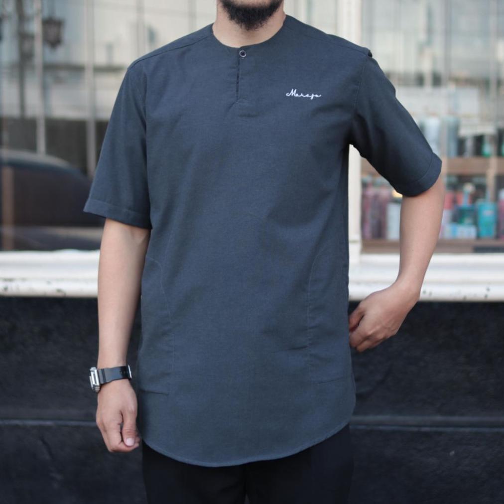 BEST SELLER MARAJO BAJU KOKO KURTA PRIA LENGAN PENDEK CASUAL POLOS