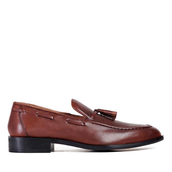Kets- Prabu - Cala 3.0 Crystal Brown Sepatu Slip On Pria - Cokelat Loafers Shoes Flat Black