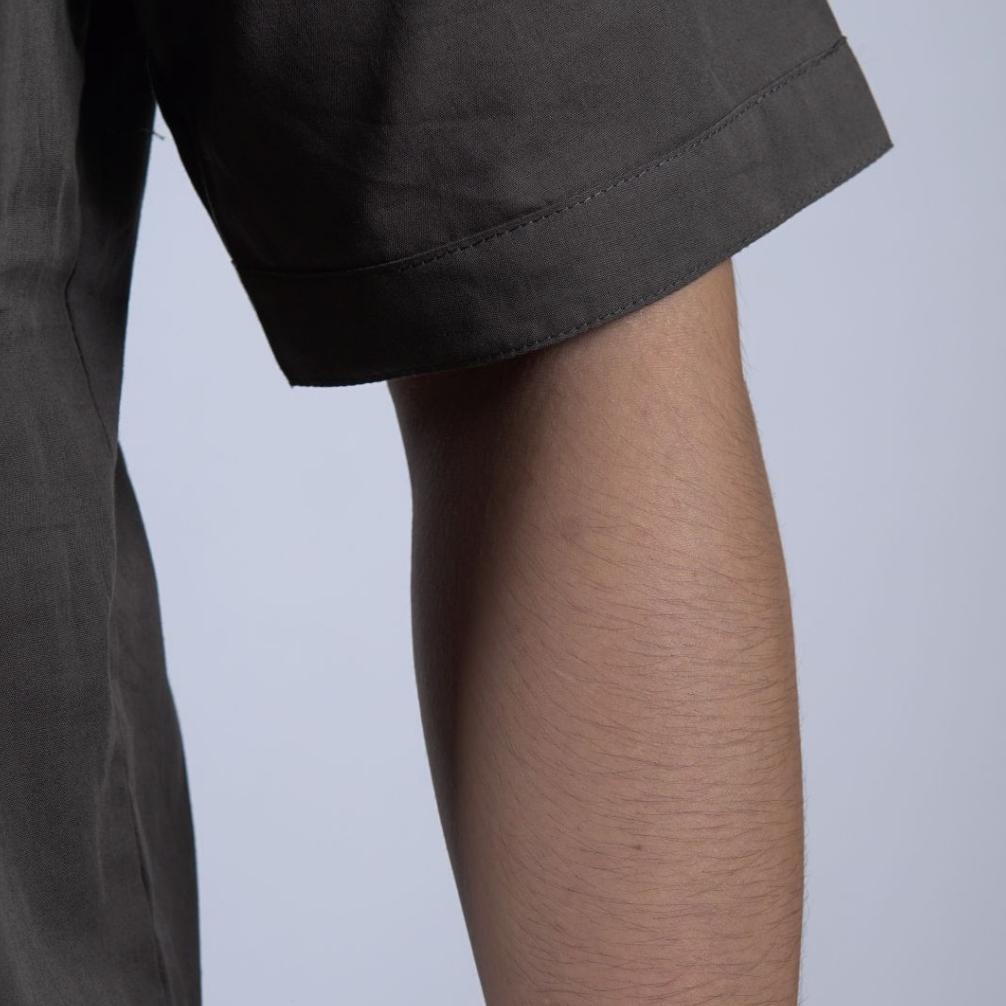 DISKON KHOIRUMMAH KURTA HAMZAH DEWASA | BAJU MUSLIM PRIA DEWASA TANGAN PENDEK - GREY