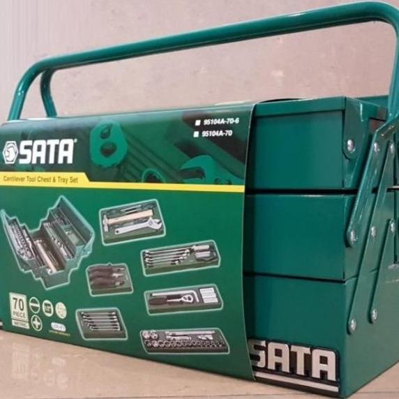 febylaran - sata 95104a-70 6pt cantilever mechanic tool box set 70pcs tool kit set