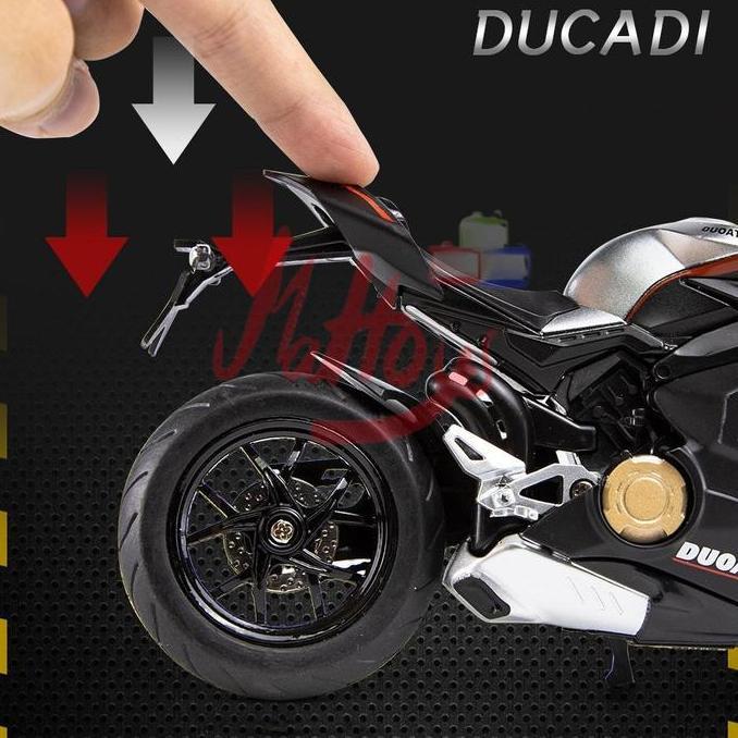 Kitwill- Diecast Huayi Ducati Panigale V4S 1/12 Alloy Model  Balap, Cocok Untuk Koleksi Atau Hadiah 