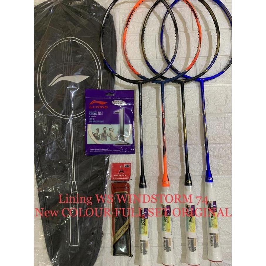 Promo Raket Badminton LINING NEW COLOUR WS WINDSTORM 74 Full set Original Diskon