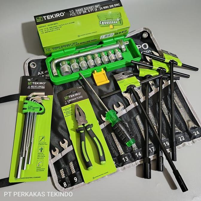 febylaran - tekiro paket kunci toolkit tekiro 1 set lengkap dengan kunci bengkel murah dan alat perk