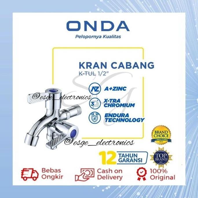 TERMURAH - ORIGINAL KRAN CABANG ONDA K-TUL 1/2" KERAN AIR DOUBLE DUA CABANG KRAN MESIN CUCI KRAN CAB
