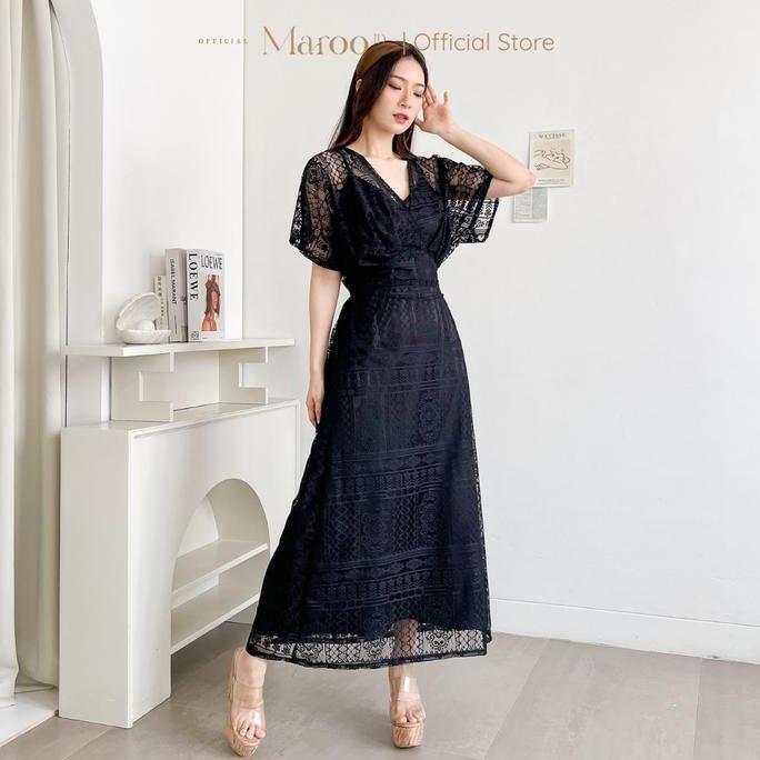 Promo Maroo - Elyza Dress [EID COLLECTION] / Dress Brukat/ Dress Brokat Kondangan/ Dress Sage Green/