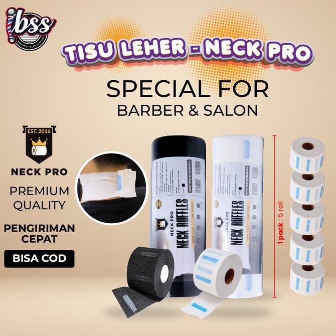 Instancodbisa- Neck Pro Tisu Leher Barbershop Premium  1 Slop / Tisu Leher Hitam / Tisu Leher Putih 
