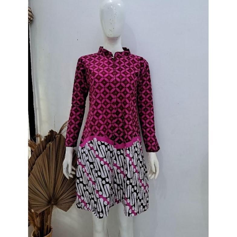 HOT SALE TUNIK BATIK KOMBINASI KAWUNG - TUNIK KEKINIAN - TUNIK JUMBO