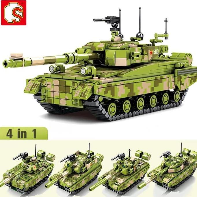 Kitwill- Ohsome - Sembo Type 96B Military Battle Tank Set (4-In-1) / Block Mainan Rakit Brick Blok S