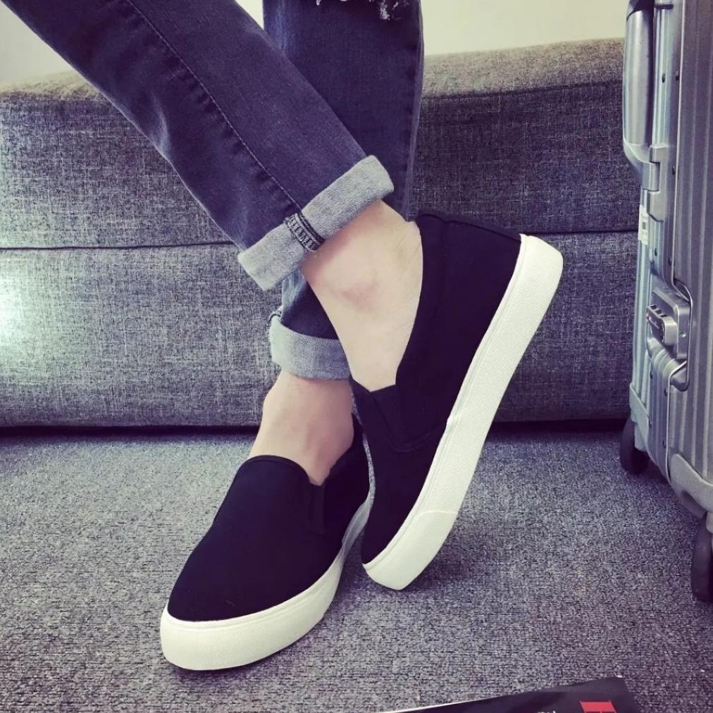 Best Deals Spatu Pria Terbaru Sepatu Slip On Hitam Polos Spatu Sneakers Cowok Murah Spatu Tanpa Tali