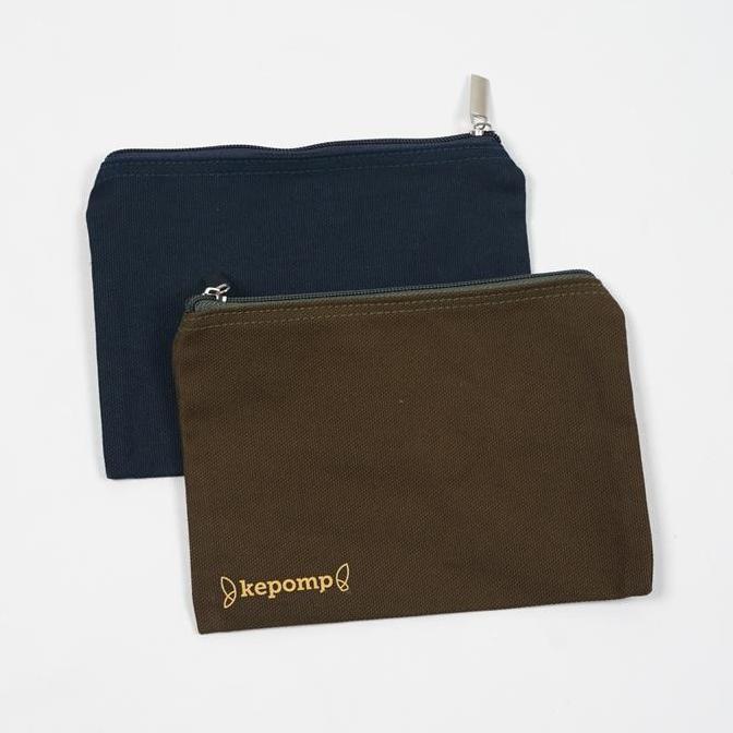 Cod,Bisa- Kepomp Pouch Zipper Canvas Polos Kecil ( Dompet Resleting Kanvas )