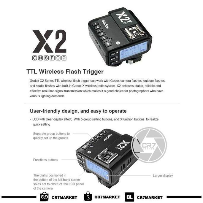Instancodbisa- Trigger Godox X2T For Nikon Wireless Trigger Ttl Hss Transmitter