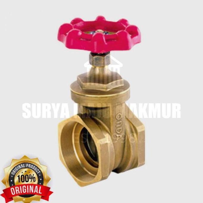Gate valve Gatevalve Stop Kran ONDA 2 1/2" dim inch in kuningan 2.5