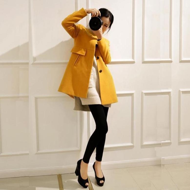 BIG PROMO Jaket Jas Mantel Korea Wanita OURPLACE27 Ukuran Jumbo Mantel Pollar Wanita Longgar Trench 