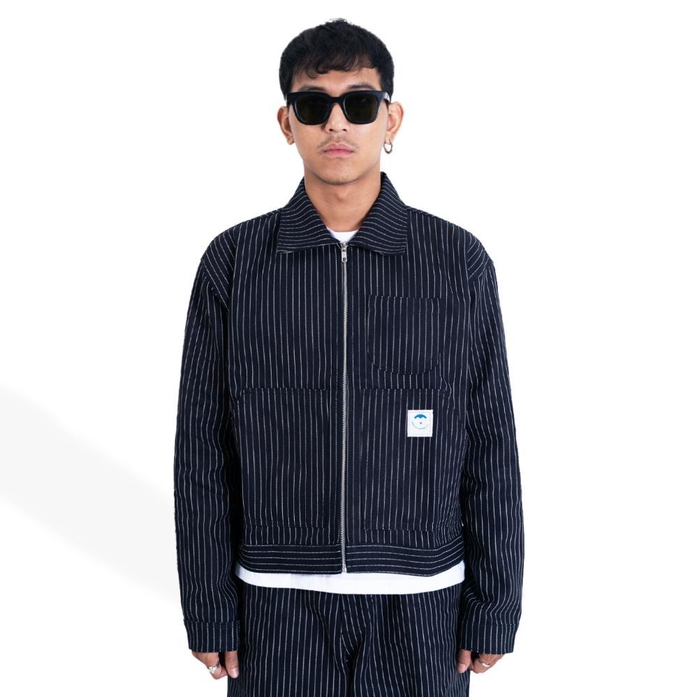 PROMO TERBARU Work Jacket Boxy Wabash Denim Noel Black Indigo Amor De Cosmos