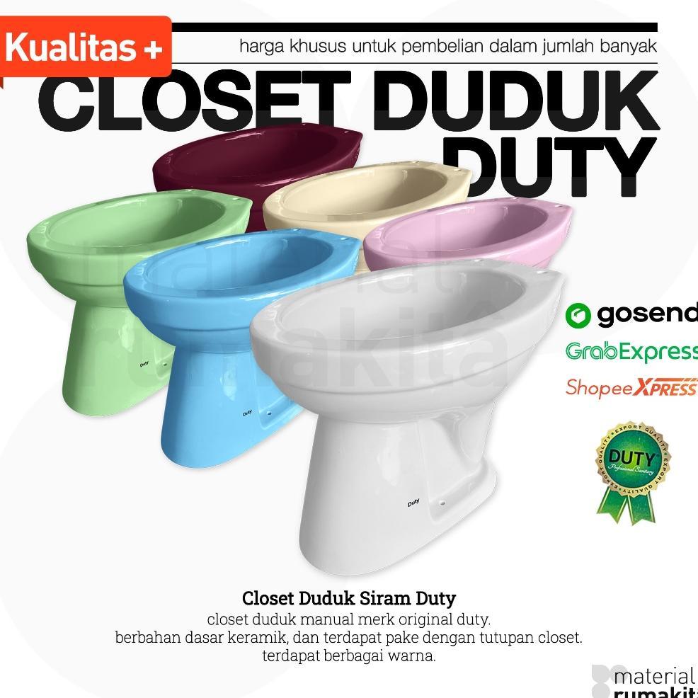 Closet Duduk Duty / Kloset Duduk Siram - Tutup Closet Warna