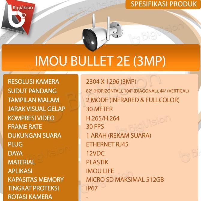 Instancodbisa- Imou Bullet Kamera Cctv Wifi Camera Outdoor Fix Lens