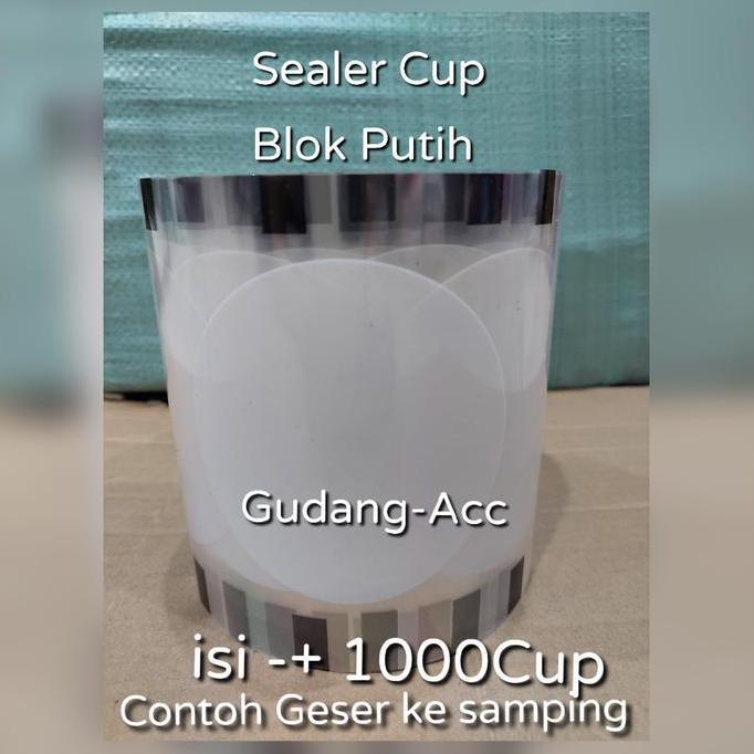 Instancodbisa- Seal Cup Putih Plastik Lid Cup Tulis Nama 1000 Cup / Sealer Printing