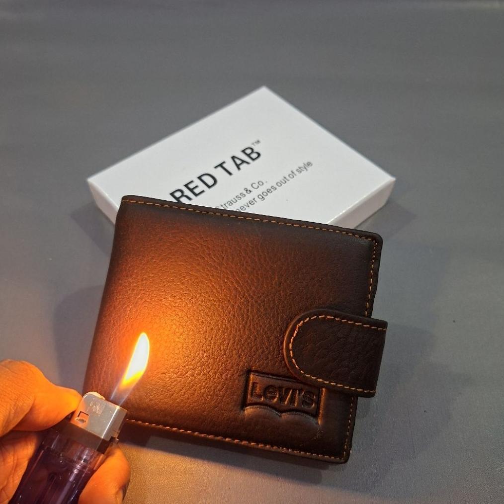 diskon dompet full kulit asli original magnet klil kancing tutup pria dan wanita