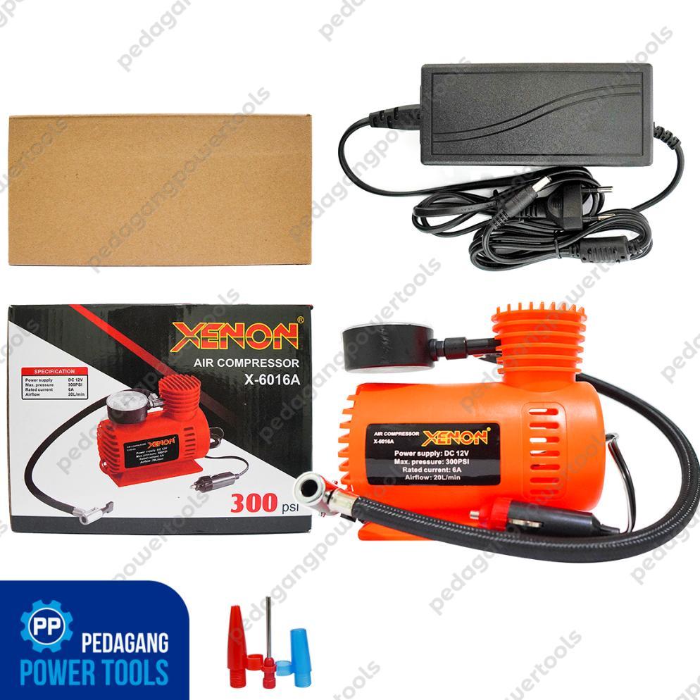 PAKET XENON KOMPRESOR ANGIN MINI POMPA BAN & ADAPTOR 12V 5A