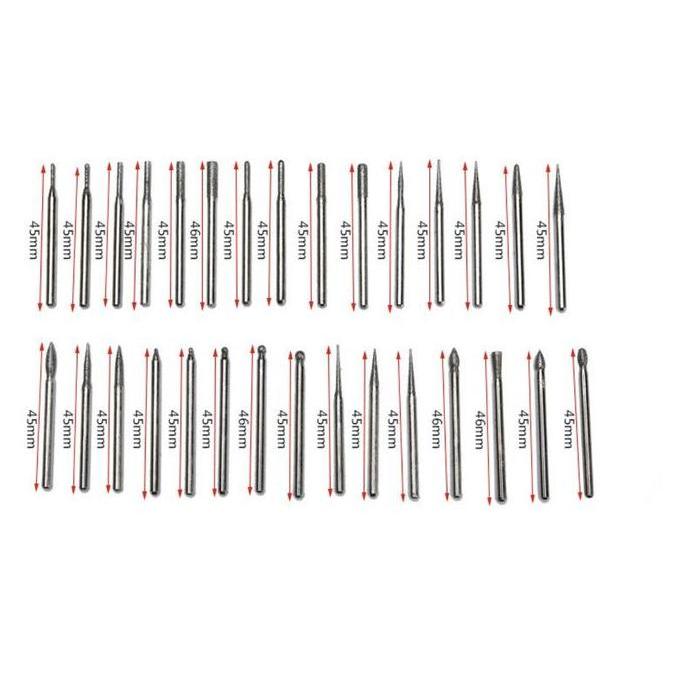 Supertool- Mata Bor Ukir Kecil Mini Tuner Diamond Mounted Pointed Die Grinder Set