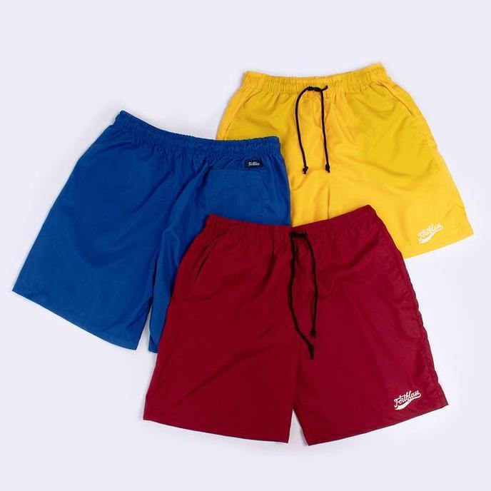 Celana Pendek Fortklass Parasut Olahraga Saku Resleting Pria Wanita Running Gym Sport Kolor Volly Fu