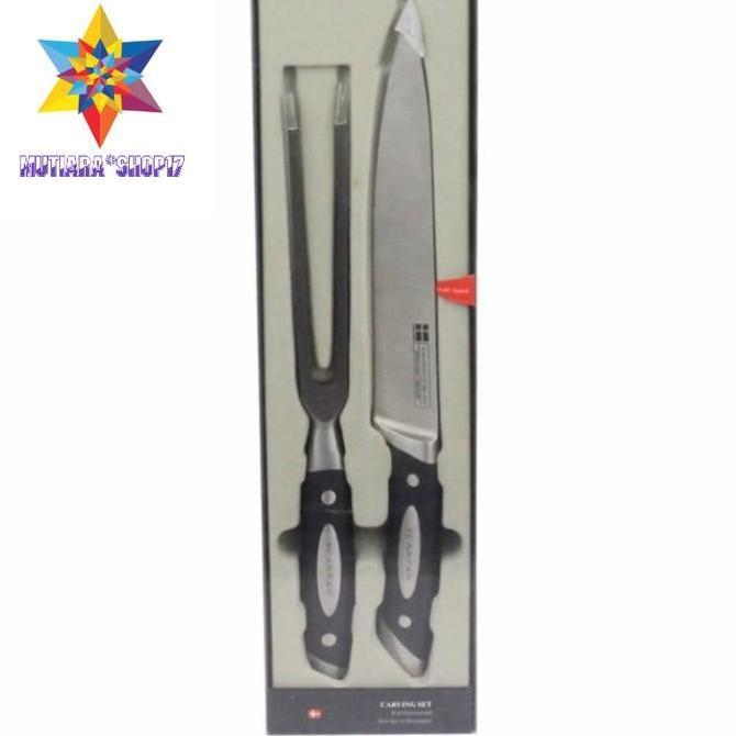 ```````] Scanpan Set 2 Pcs carving knife Classic pisau pengiris & garpu